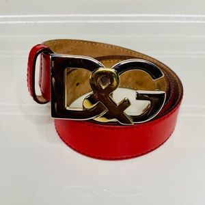 Dolce & Gabbana Genuine Leather Red Belt